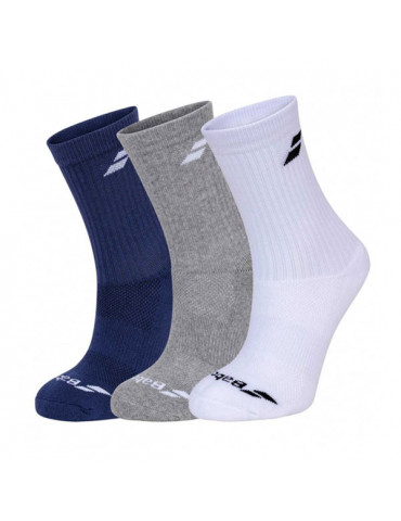 CALCETINES 3PAIRS PACK AZUL-GRIS-BLANCO BABOLAT PADEL